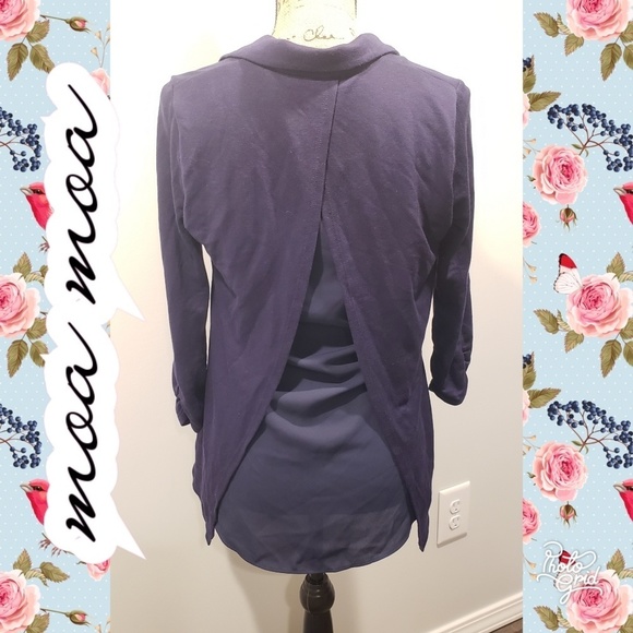 jacket blazer moa moa split back small navy - Picture 1 of 5